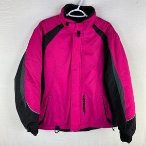 Mossi Racing Womens Jacket Size Large Hot Pink Quilted Lining Zip Pockets